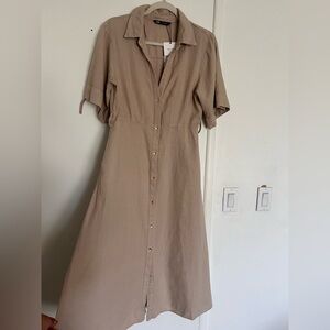 Zara Classic Beige Button-Down Dress